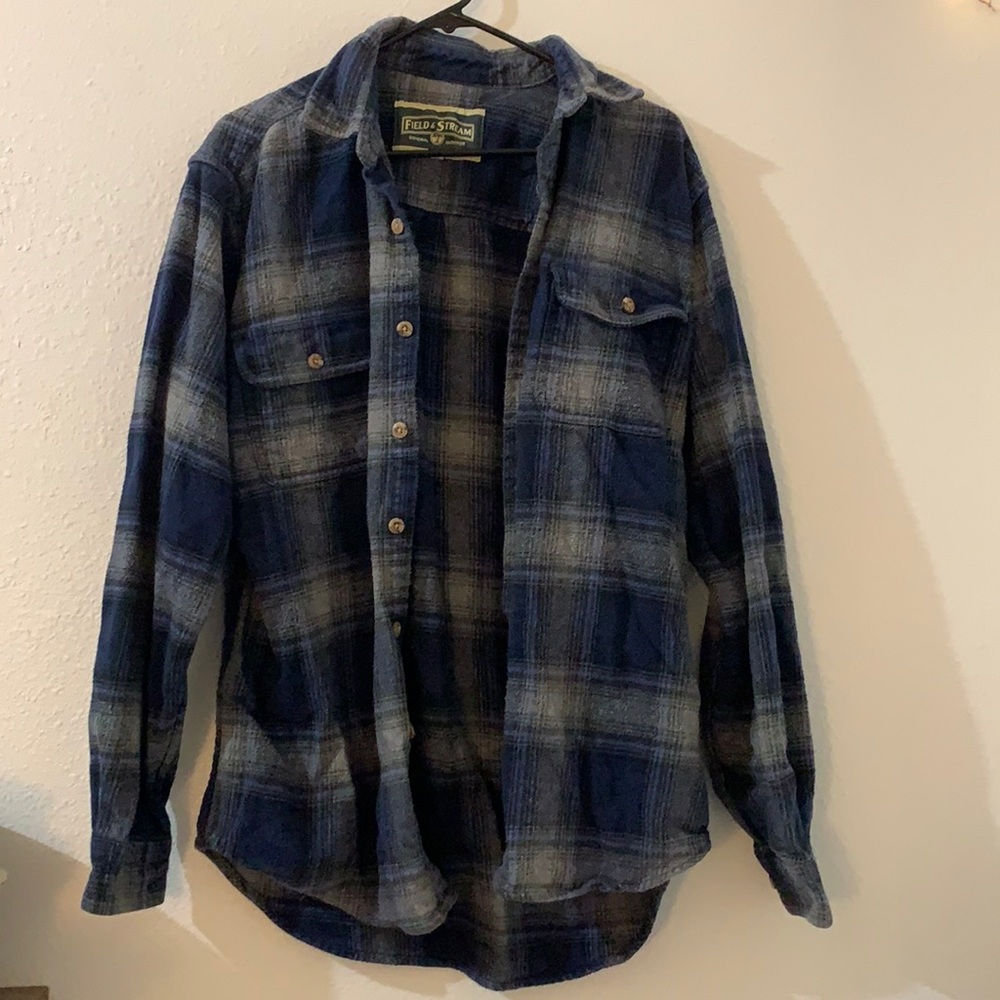 Vintage Blue Plaid Flannel
